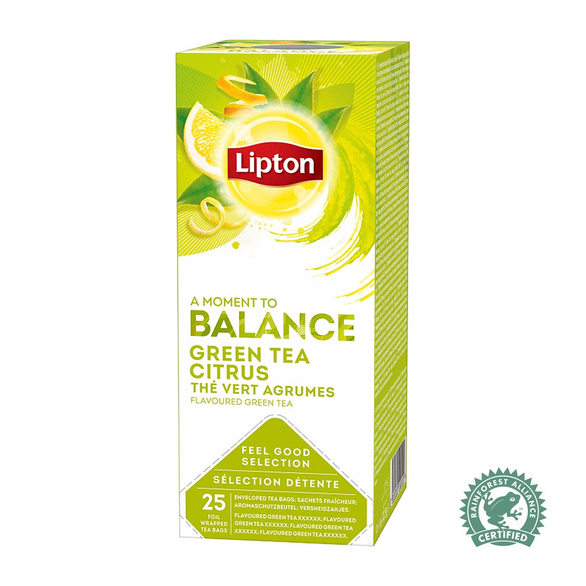 Rainforest Alliance Grøn Te m Citrus | Lipton | 6 x 25 breve