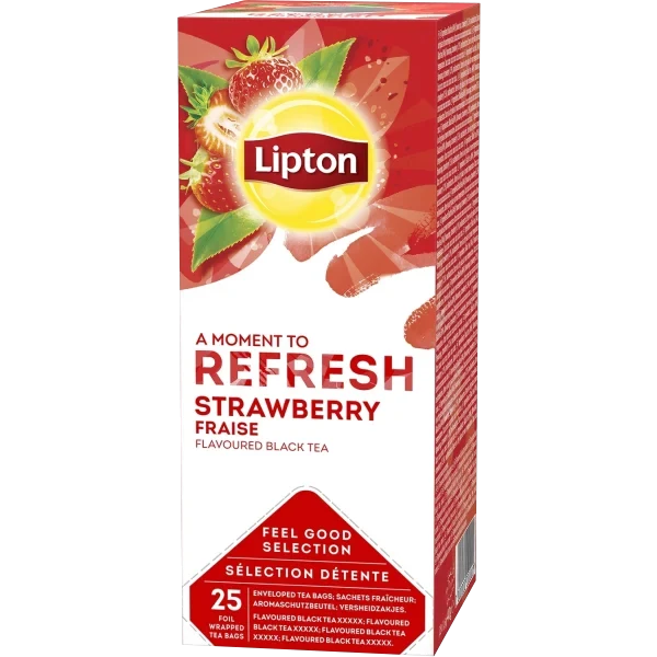 Rainforest Alliance Jordbær Te | Lipton | 6 x 25 breve